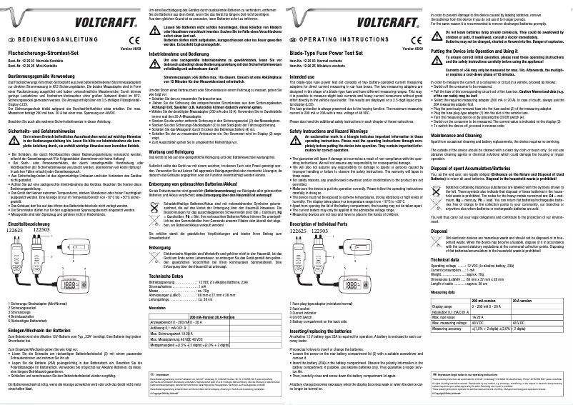 Página 1 del manual Manual de usuario Voltcraft CF-02S
