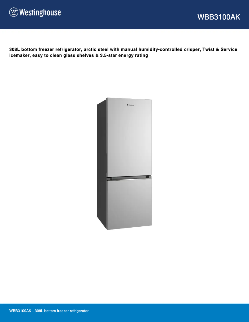 Image de la première page du manuel de l'appareil WBB3100AK