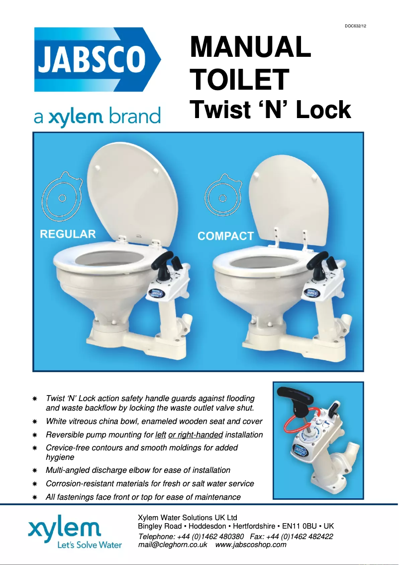 Page n°1 - Manuel utilisateur Jabsco Twist ‘N’ Lock 29120-3000