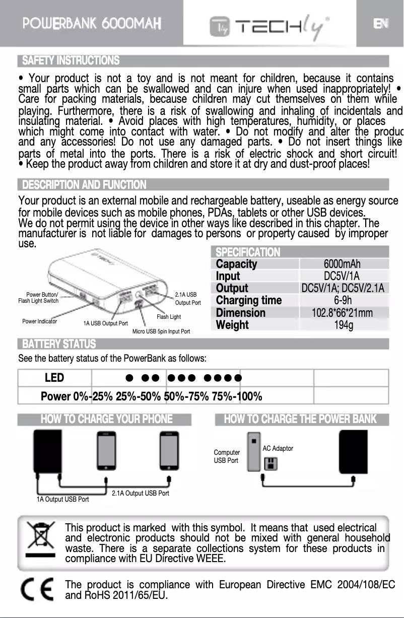 Image de la première page du manuel de l'appareil LiPo 6000mAh