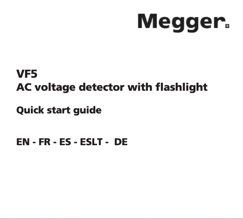 Page 1 de la notice Manuel utilisateur Megger VF5