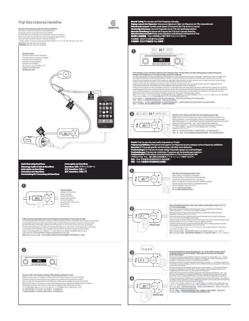 Image de la première page du manuel de l'appareil iTrip Auto HandsFree