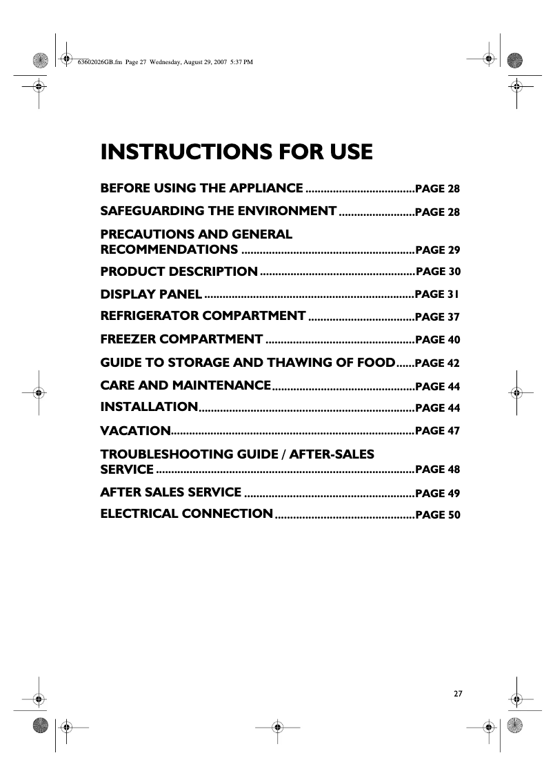 Page n°1 - Manuel utilisateur Whirlpool ARC 4360 IX