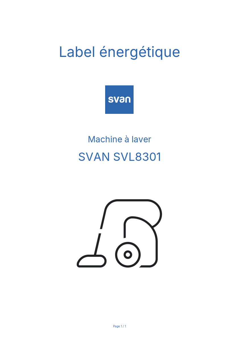 Image de la première page du manuel de l'appareil SVL8301