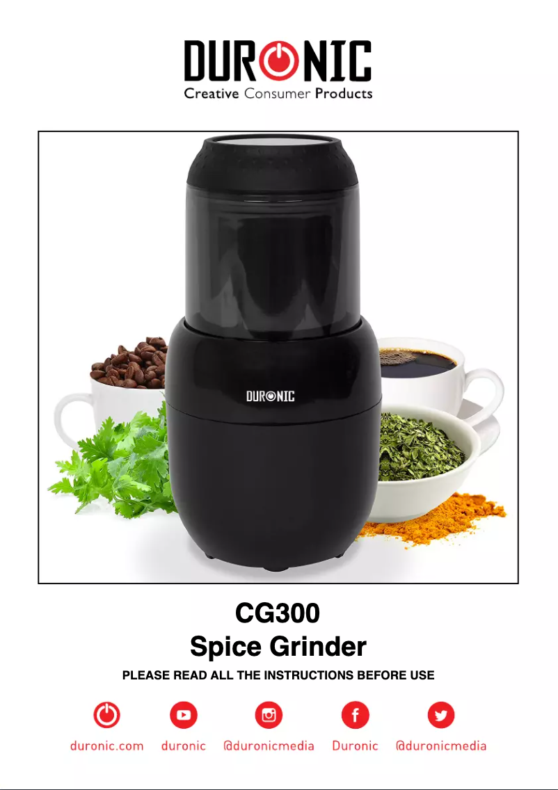 Page 1 de la notice Manuel utilisateur Duronic CG300