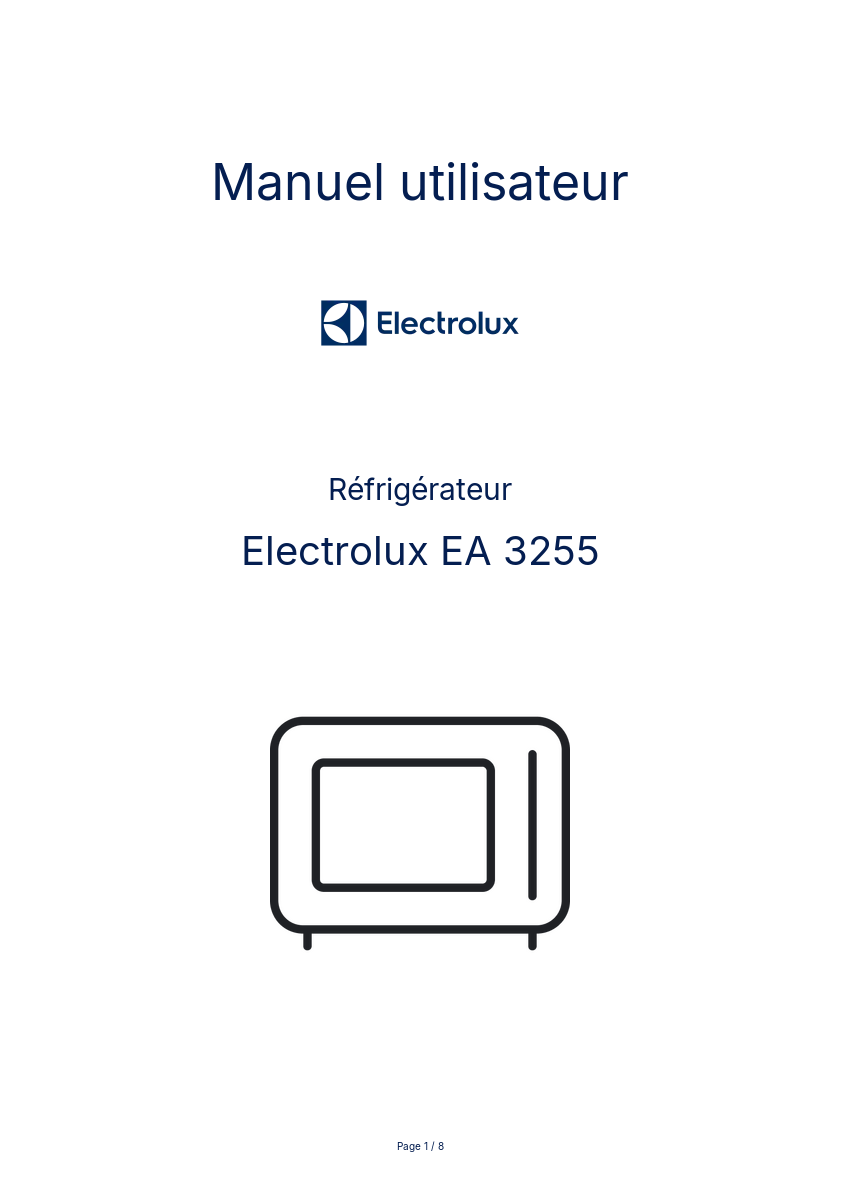 Image de la première page du manuel de l'appareil EA 3255