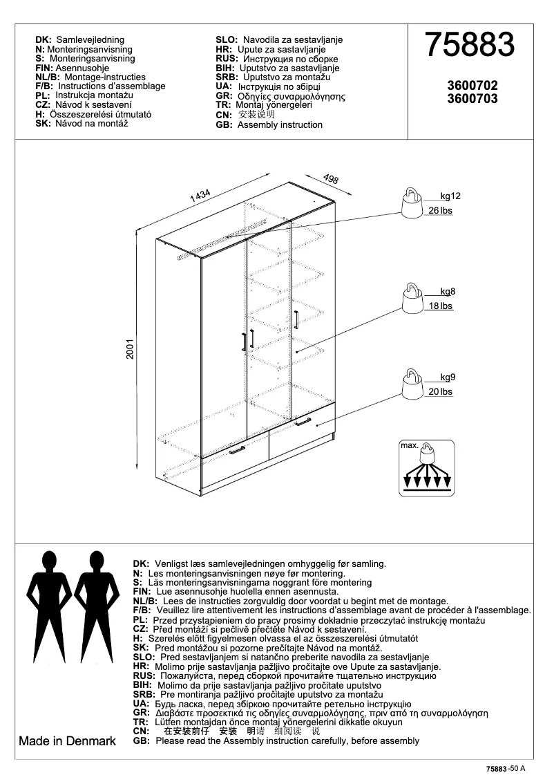 Page n°1 - Manuel utilisateur JYSK Ejby (144x200x50)