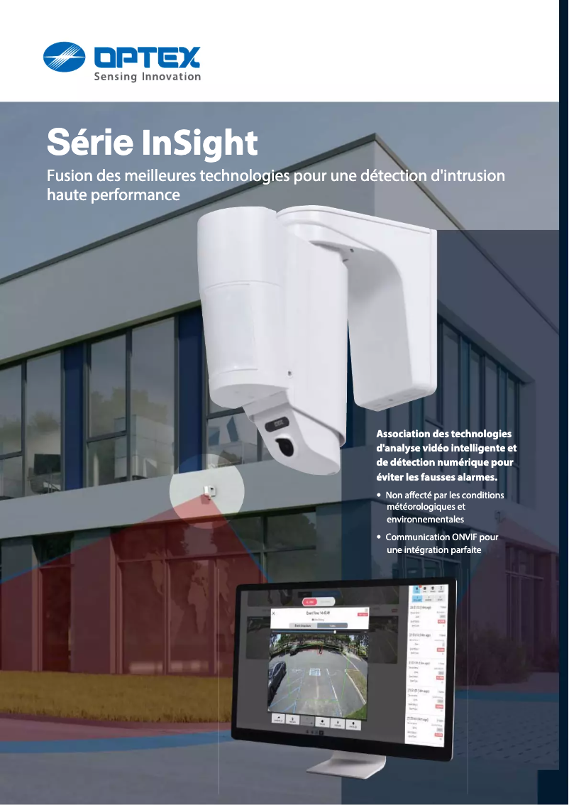 Page 1 de la notice Fiche technique Optex InSight INS-HX-80N