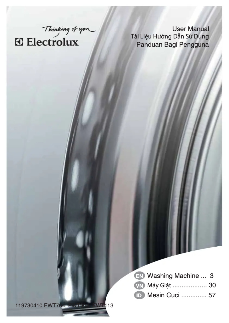 Page n°1 - Manuel utilisateur Electrolux EWT904