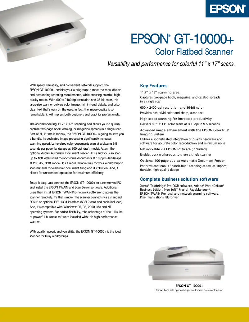Page n°1 - Brochure Epson GT-10000+