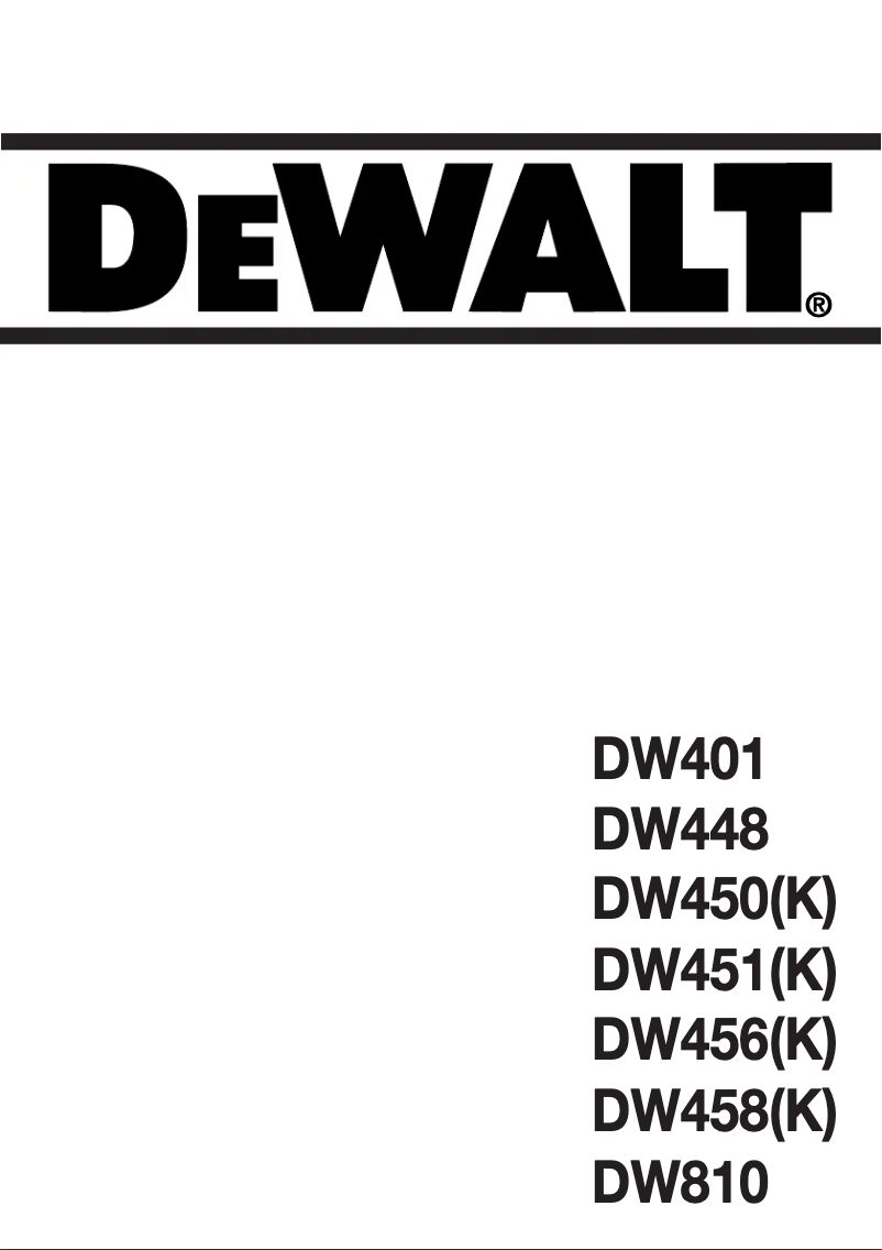 Page n°1 - Manuel utilisateur DeWalt DW451