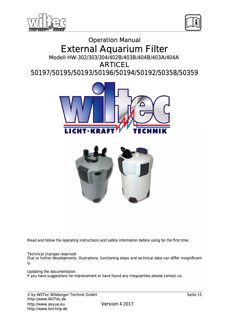 Página 1 del manual Manual de usuario WilTec HW-302