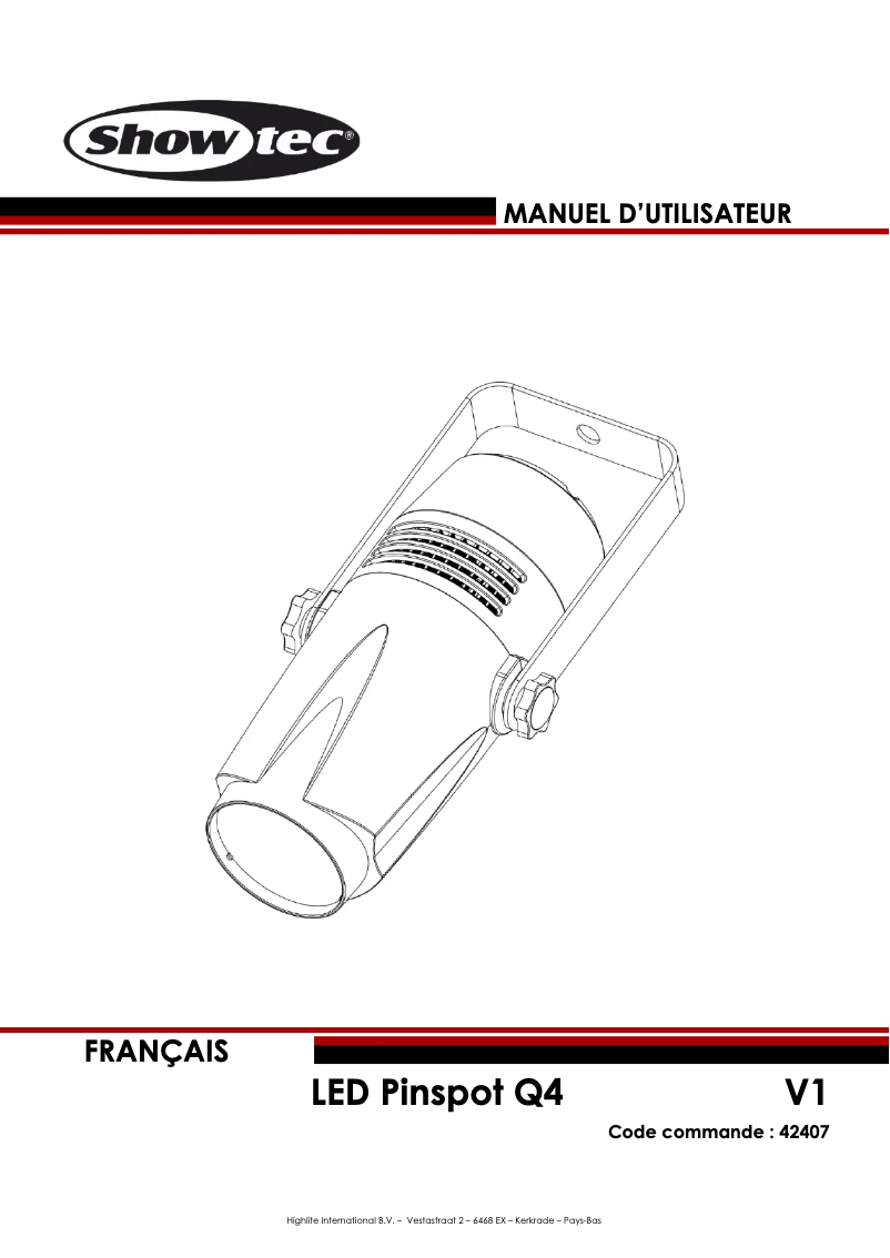 Page n°1 - Manuel utilisateur Showtec LED Pinspot Q4