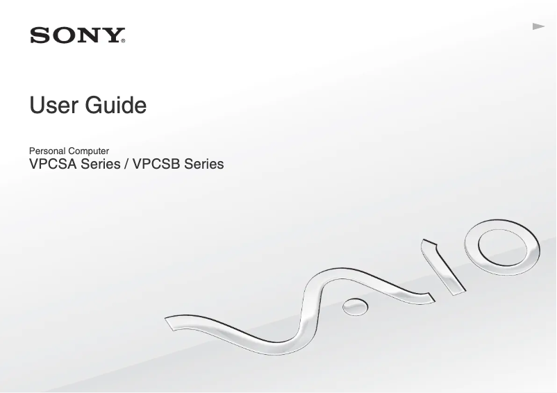 Image de la première page du manuel de l'appareil Vaio VPCSA2FGX