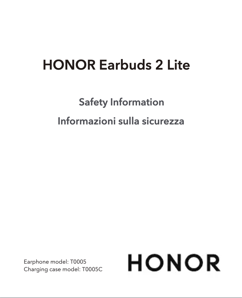Page n°1 - Instructions de sécurité Honor Earbuds 2 Lite