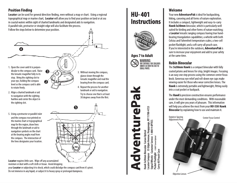 Page 1 de la notice Manuel utilisateur Carson AdventurePak HU-401