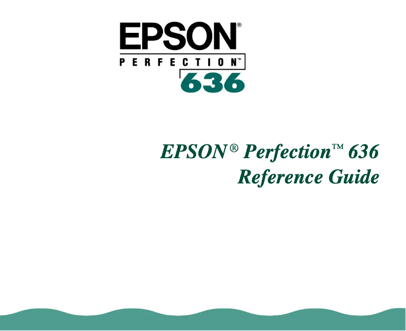 Page n°1 - Manuel utilisateur Epson Perfection 636