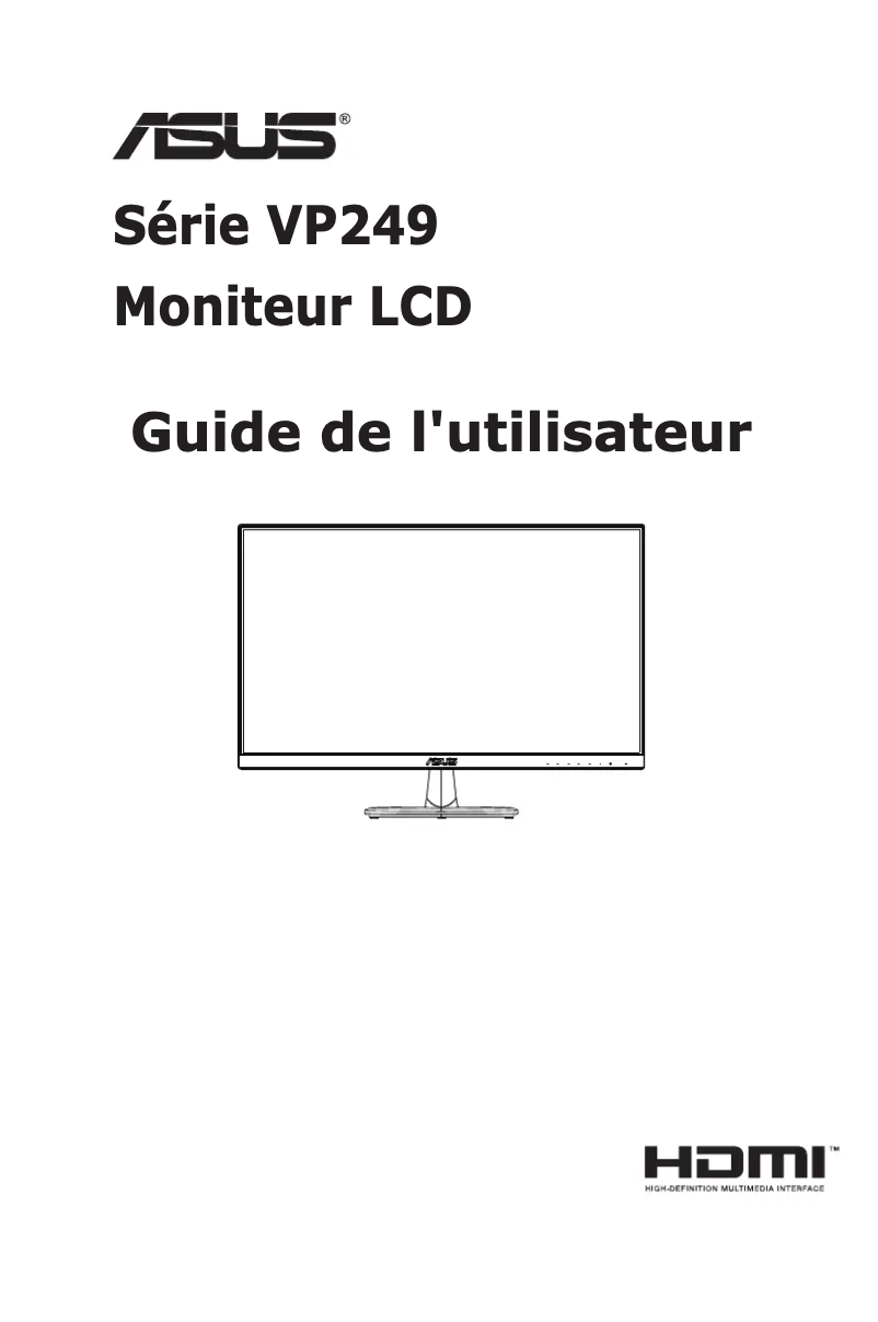 Page n°1 - Manuel utilisateur Asus VP249HE