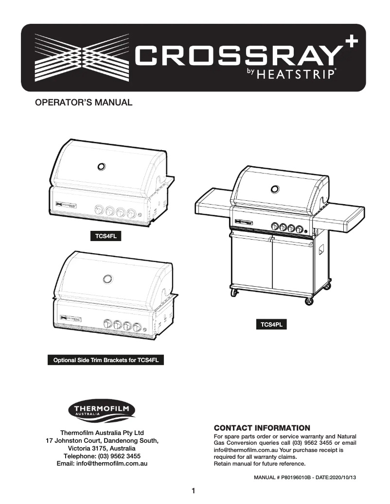 Page 1 de la notice Manuel utilisateur Crossray TC4K-10