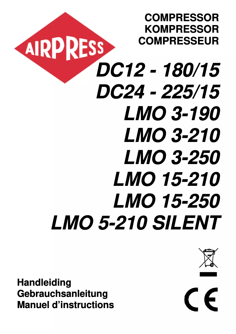 Page 1 de la notice Manuel utilisateur Airpress LMO 3-190