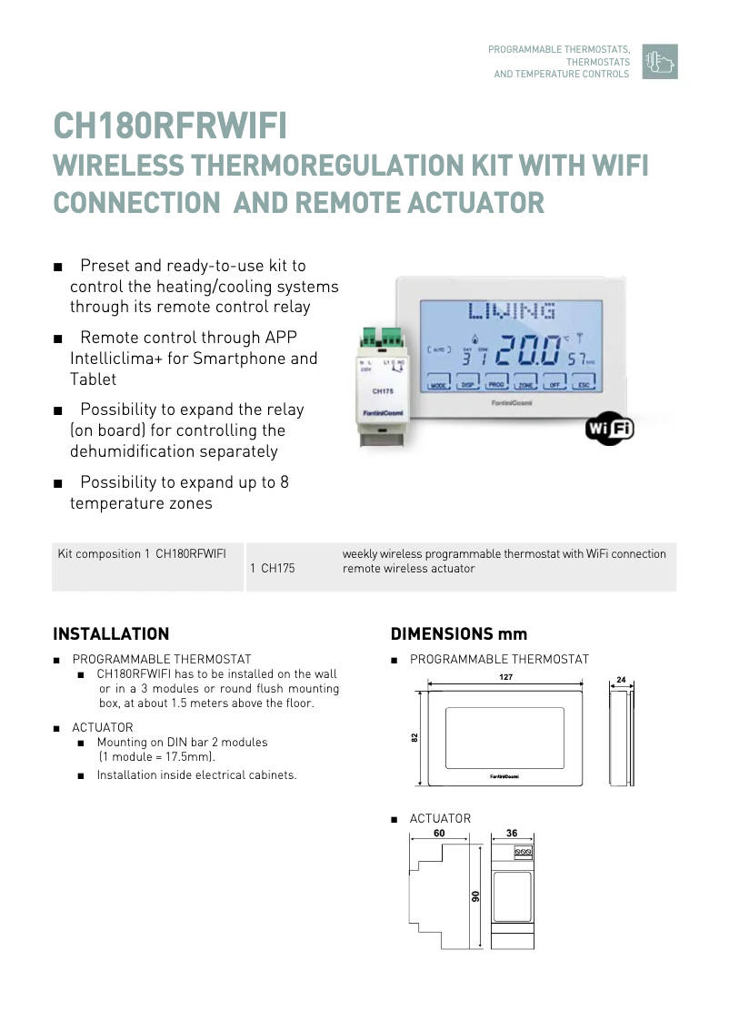 Image de la première page du manuel de l'appareil CH180RFRWIFI