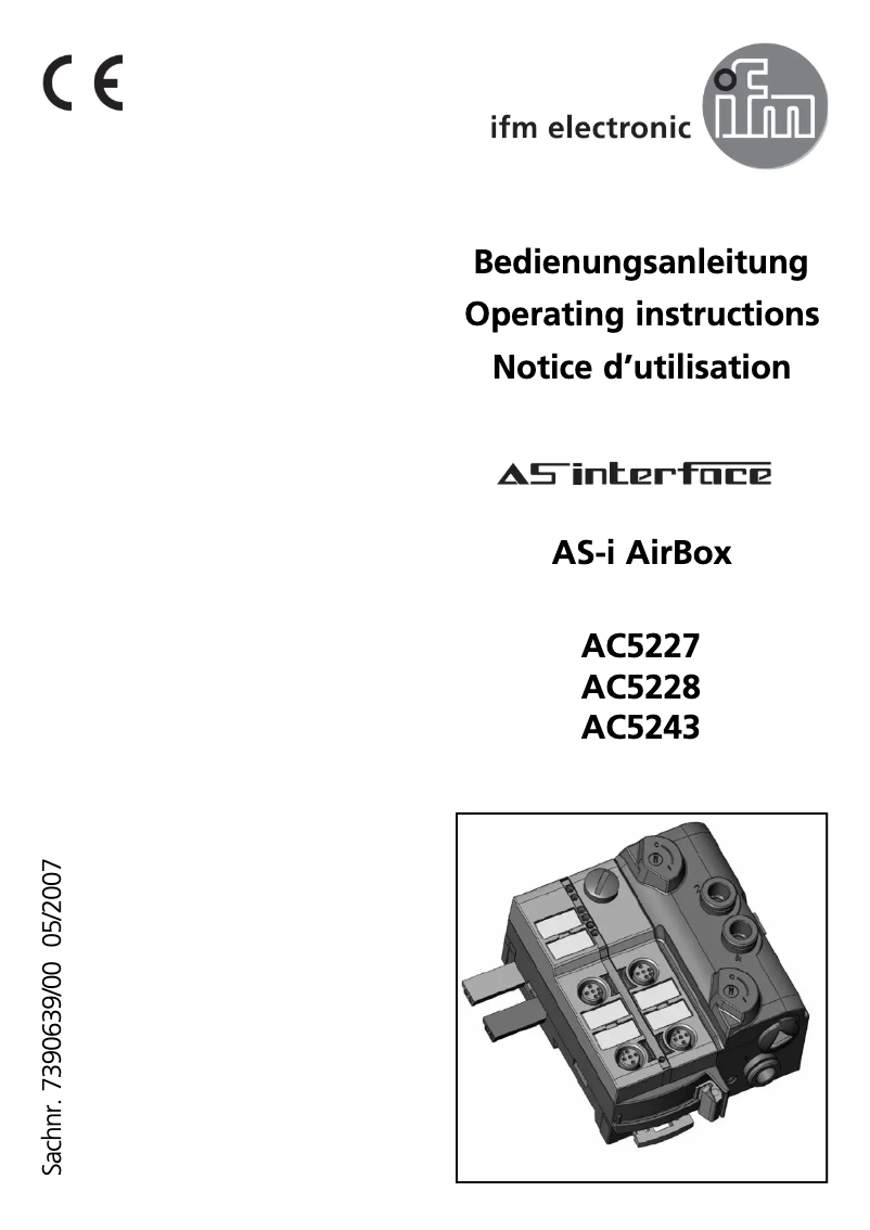 Page 1 de la notice Manuel utilisateur IFM AC5227