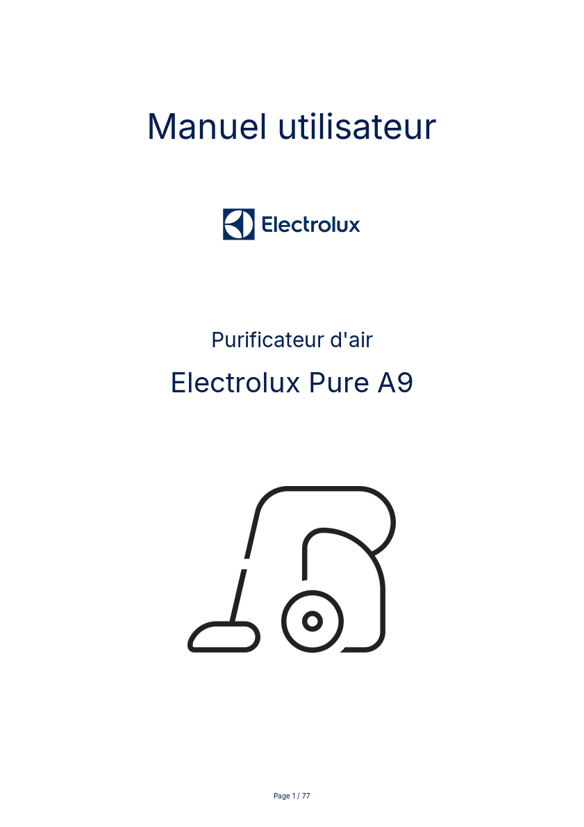 Image de la première page du manuel de l'appareil Pure A9