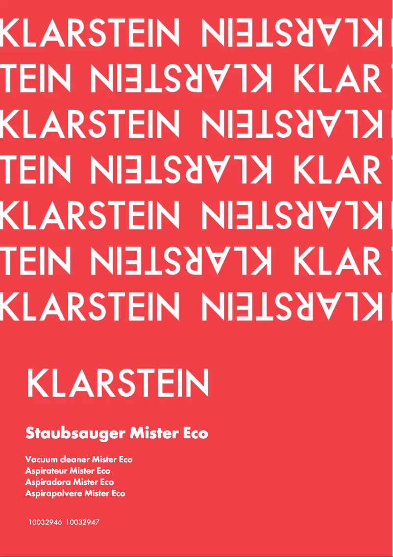 Page 1 de la notice Manuel utilisateur Klarstein Mister Eco 10032947