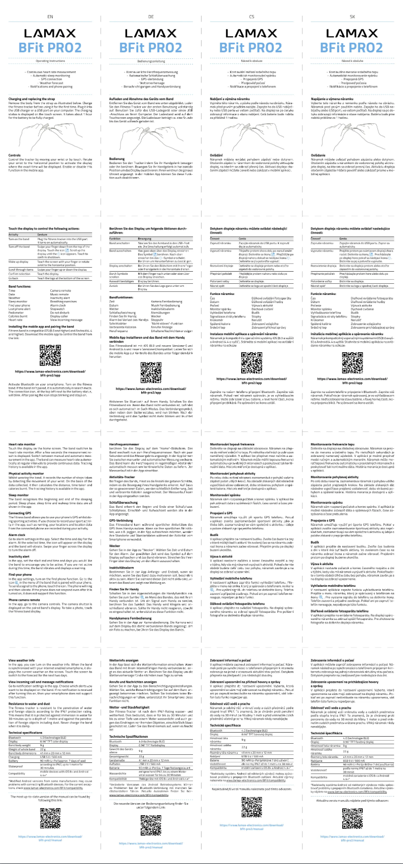 Image de la première page du manuel de l'appareil BFit PRO2