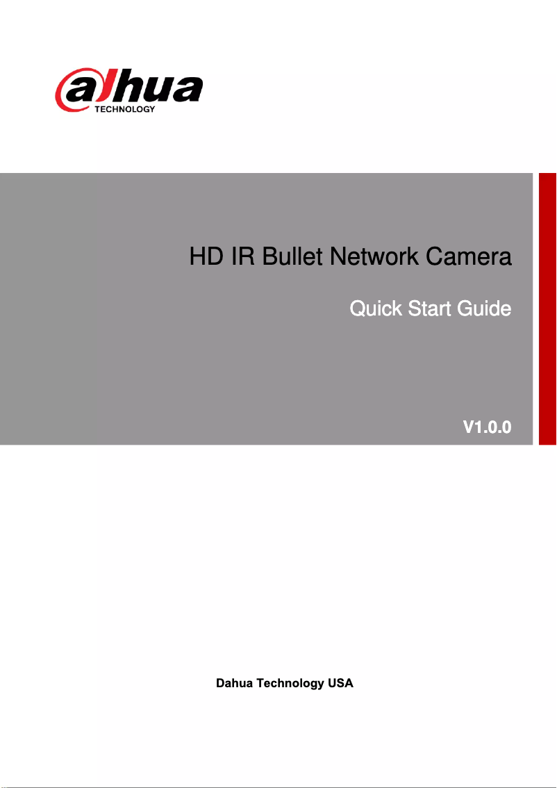 Page 1 de la notice Guide de démarrage rapide Dahua Technology N43BB62