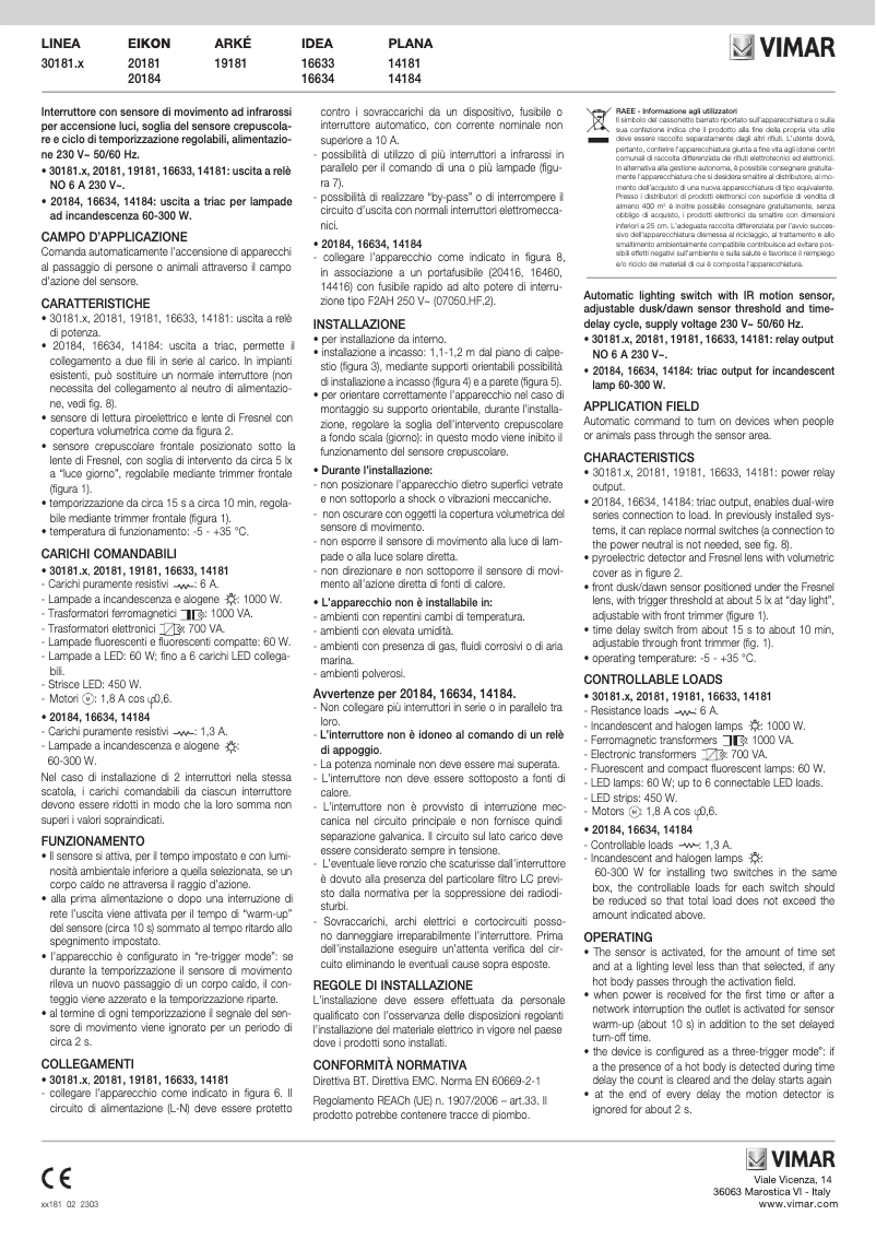 Página 1 del manual Manual de usuario Vimar 16634