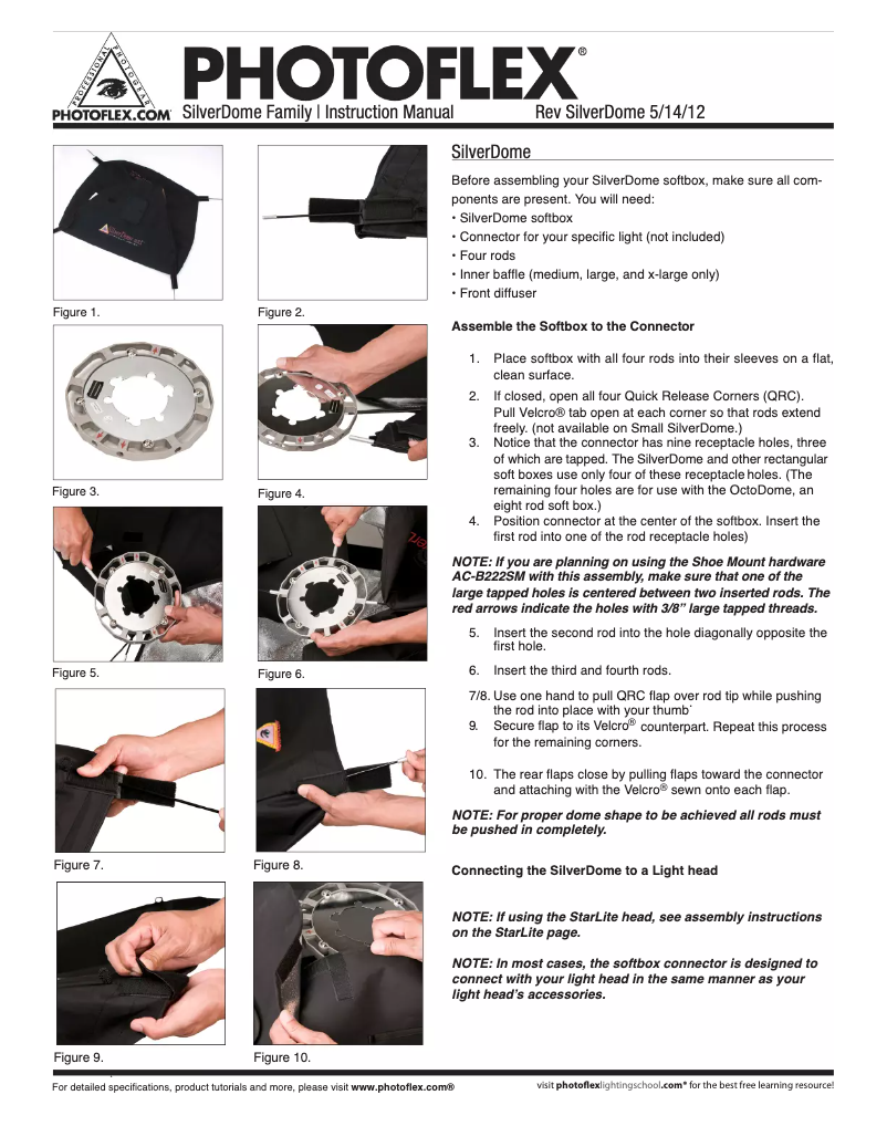 Page n°1 - Manuel utilisateur Photoflex SilverDome Nxt