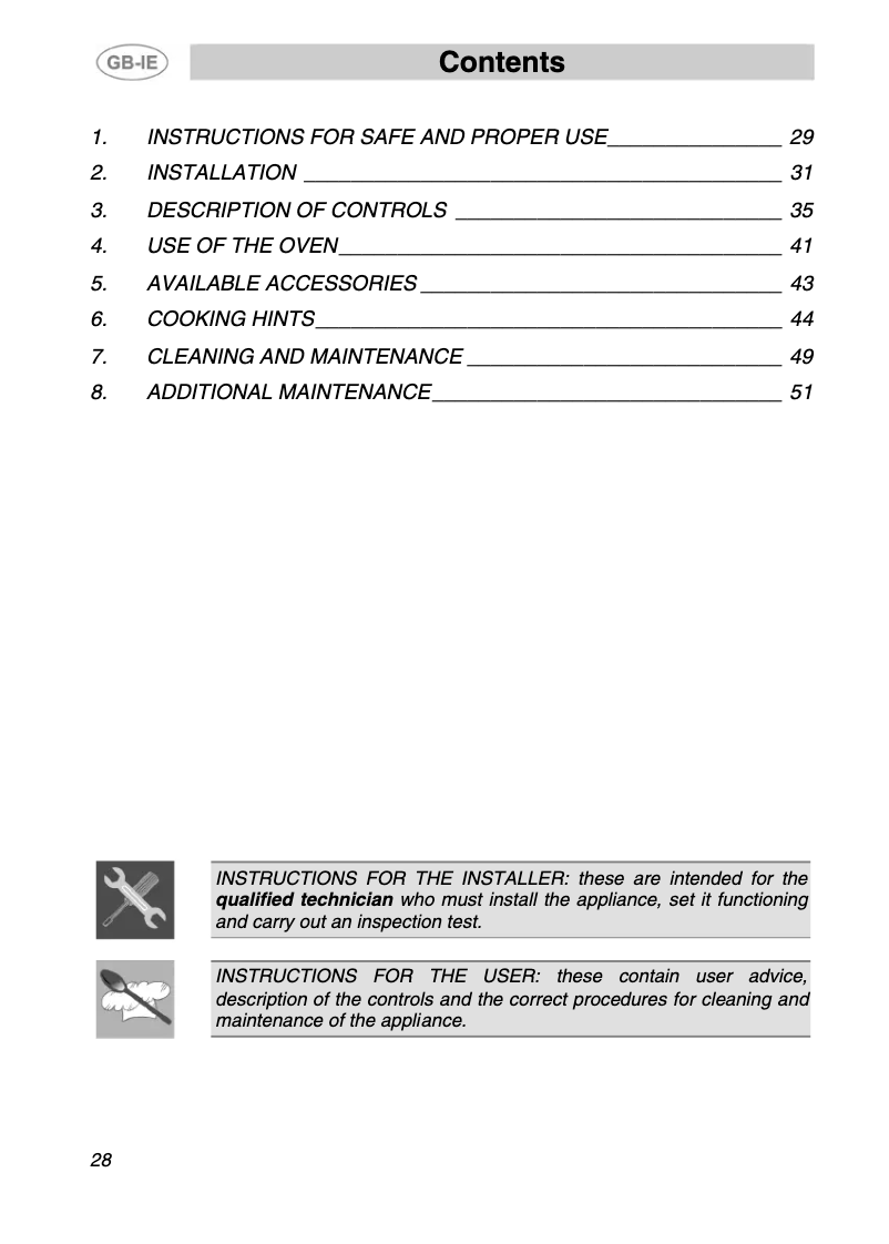 Page n°1 - Manuel utilisateur Smeg SE 378 MFX 5