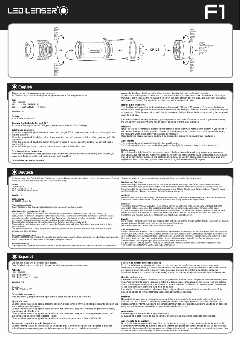 Page n°1 - Manuel utilisateur Gesslein F1