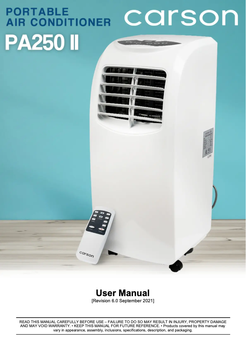 Page n°1 - Manuel utilisateur Carson PA250 II