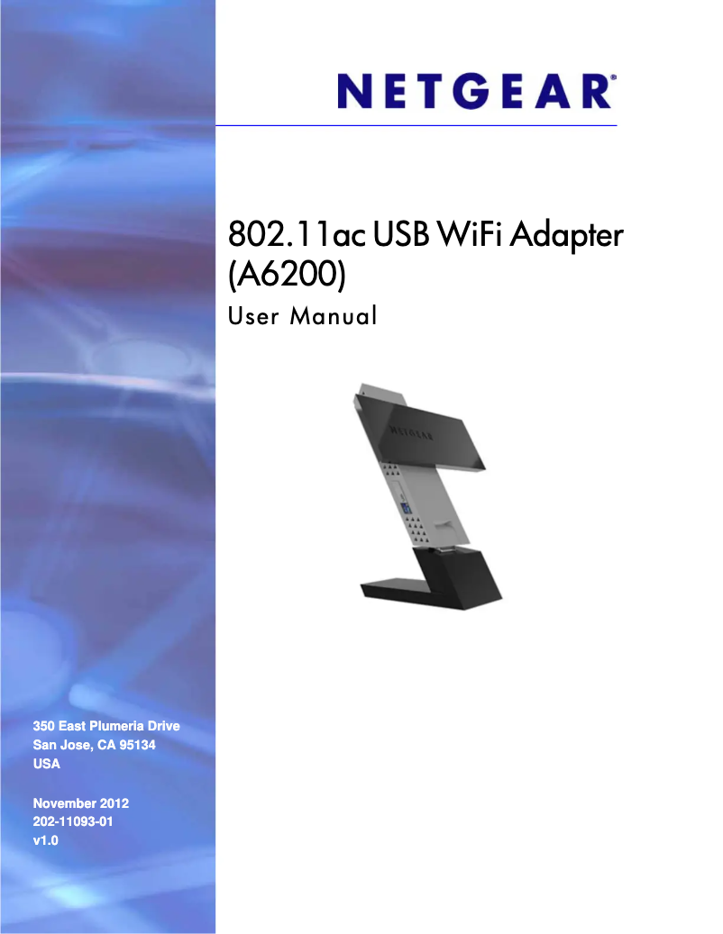 Page n°1 - Manuel utilisateur Netgear A6200