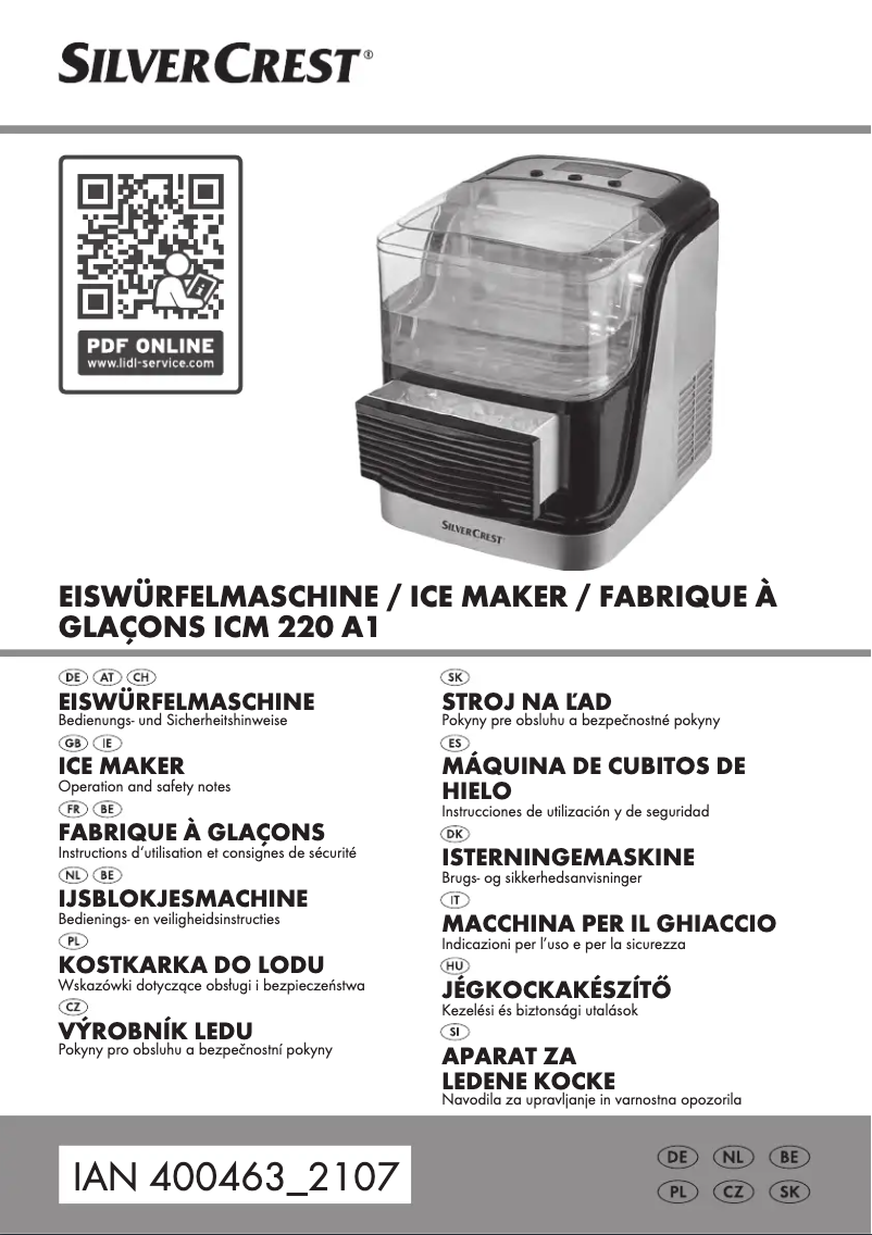 Page n°1 - Manuel utilisateur SilverCrest ICM 220 A1