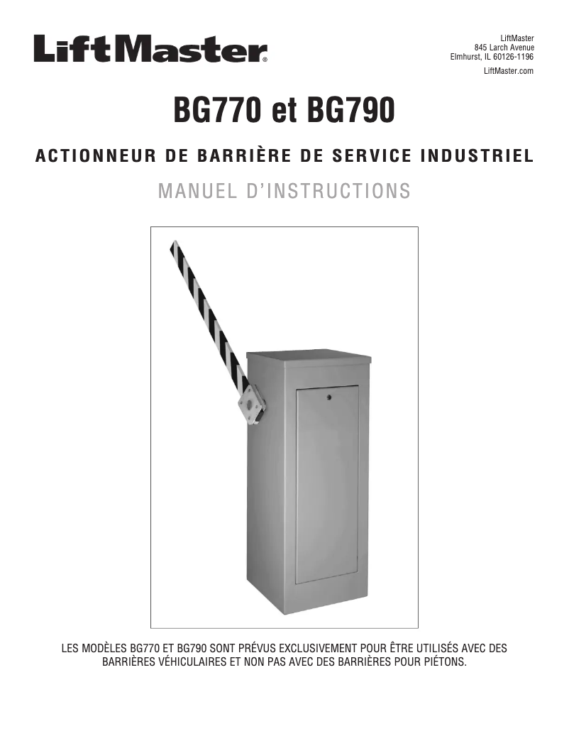 Page 1 de la notice Manuel utilisateur LiftMaster SL585