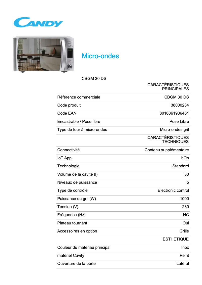 Image de la première page du manuel de l'appareil CBGM 30 DS