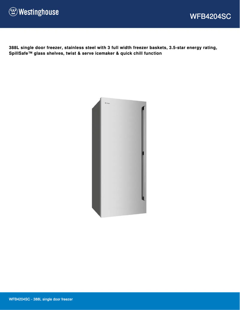 Image de la première page du manuel de l'appareil WFB4204SC