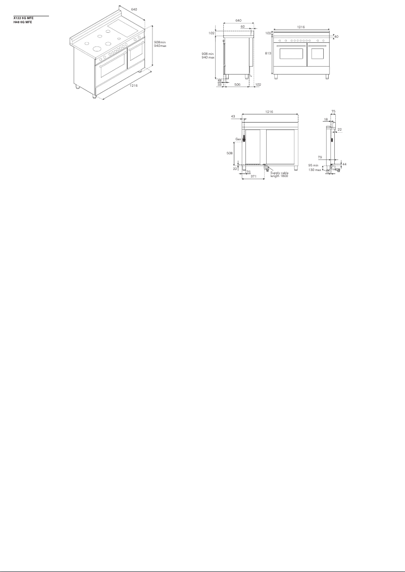Page 1 de la notice Manuel utilisateur Bertazzoni X122 6G MFE X