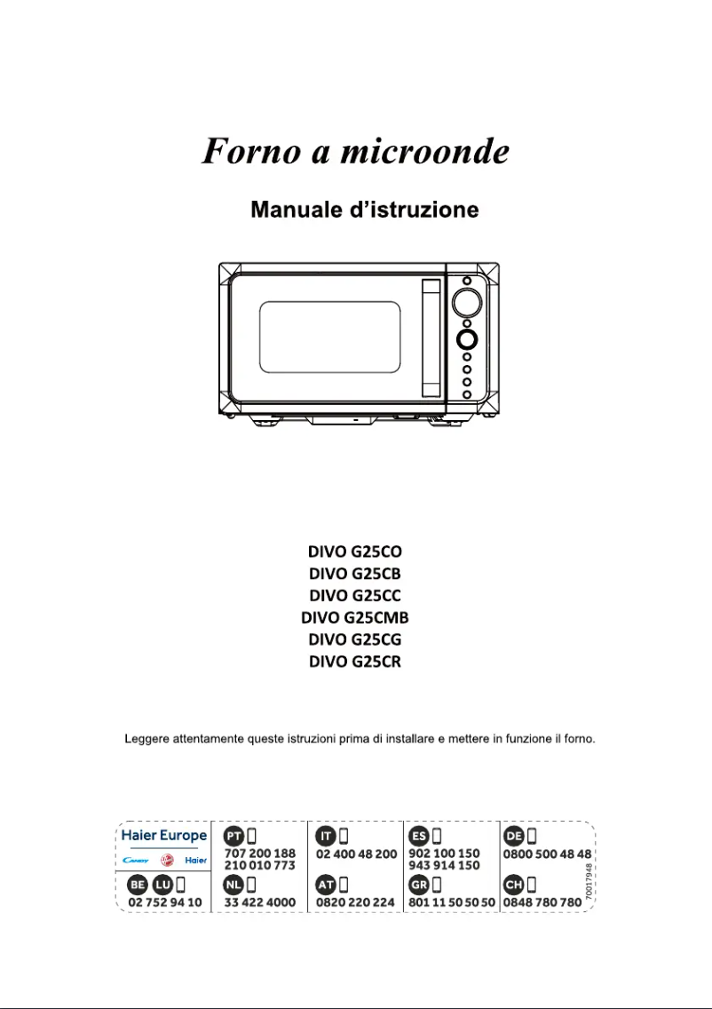 Page n°1 - Manuel utilisateur Candy DIVO G25CO