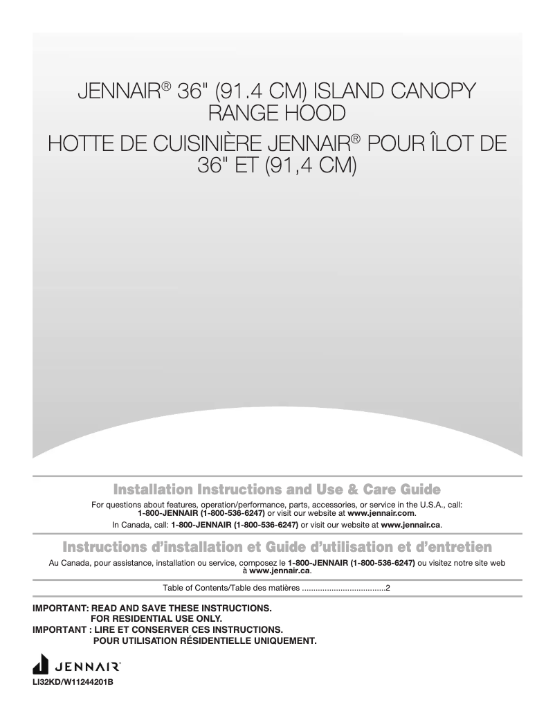 Page 1 de la notice Manuel utilisateur JennAir JXI8536HS