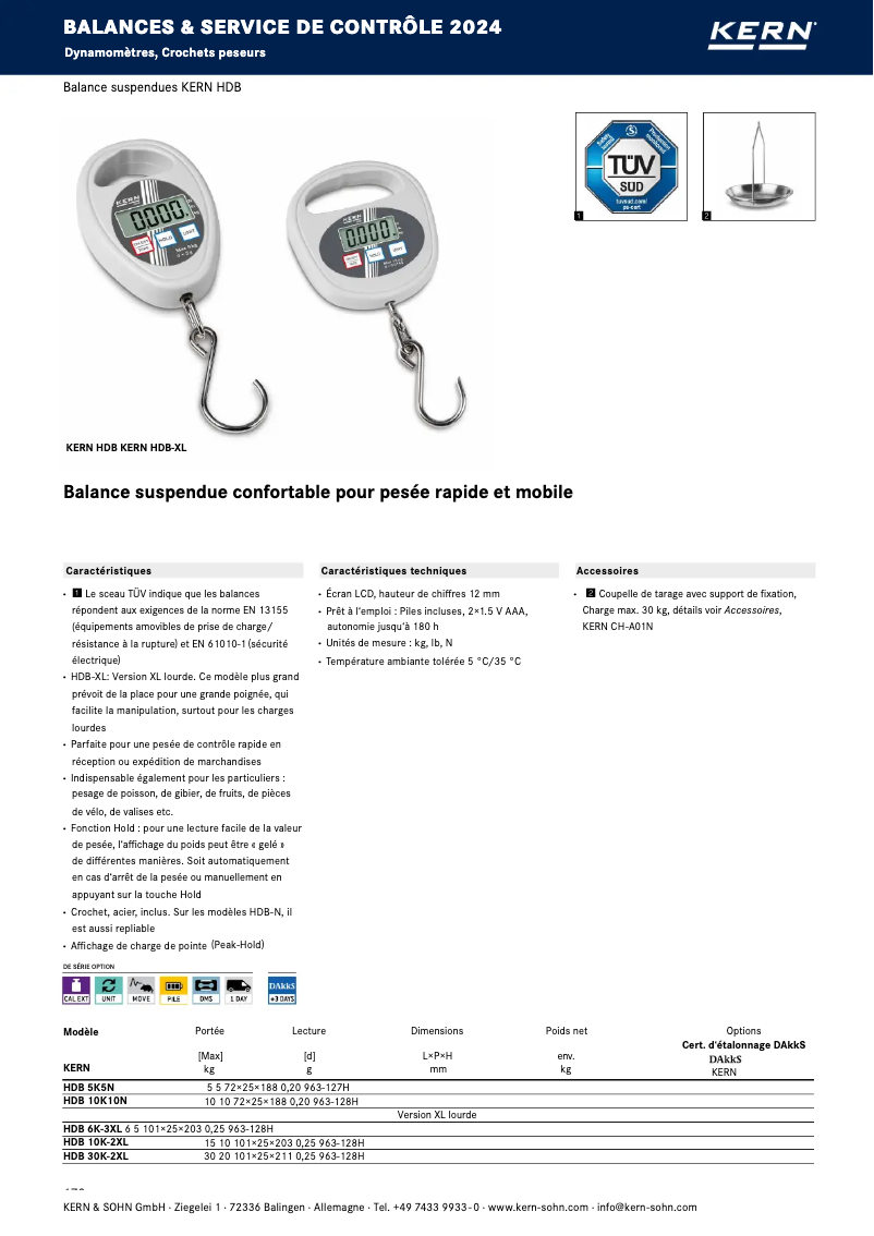 Page 1 de la notice Brochure Kern HDB 10K10N