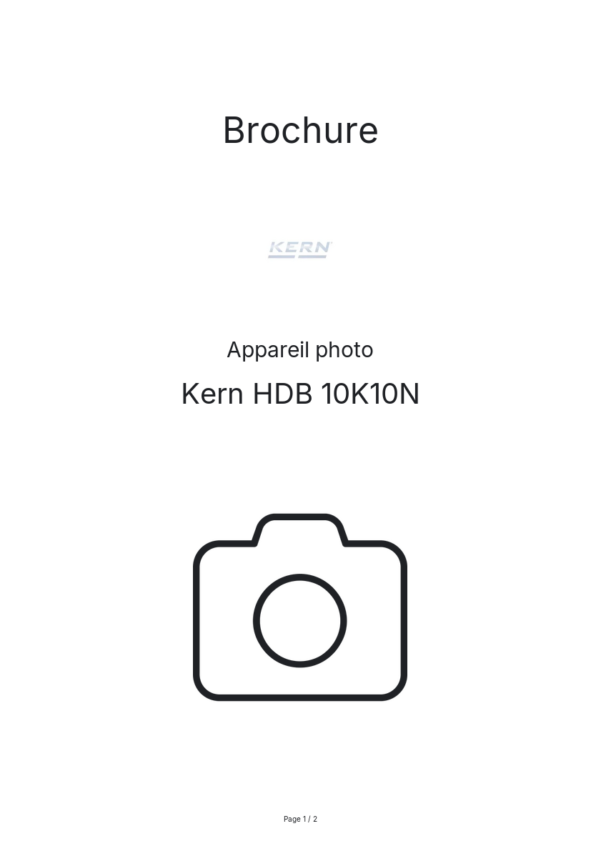Image de la première page du manuel de l'appareil HDB 10K10N