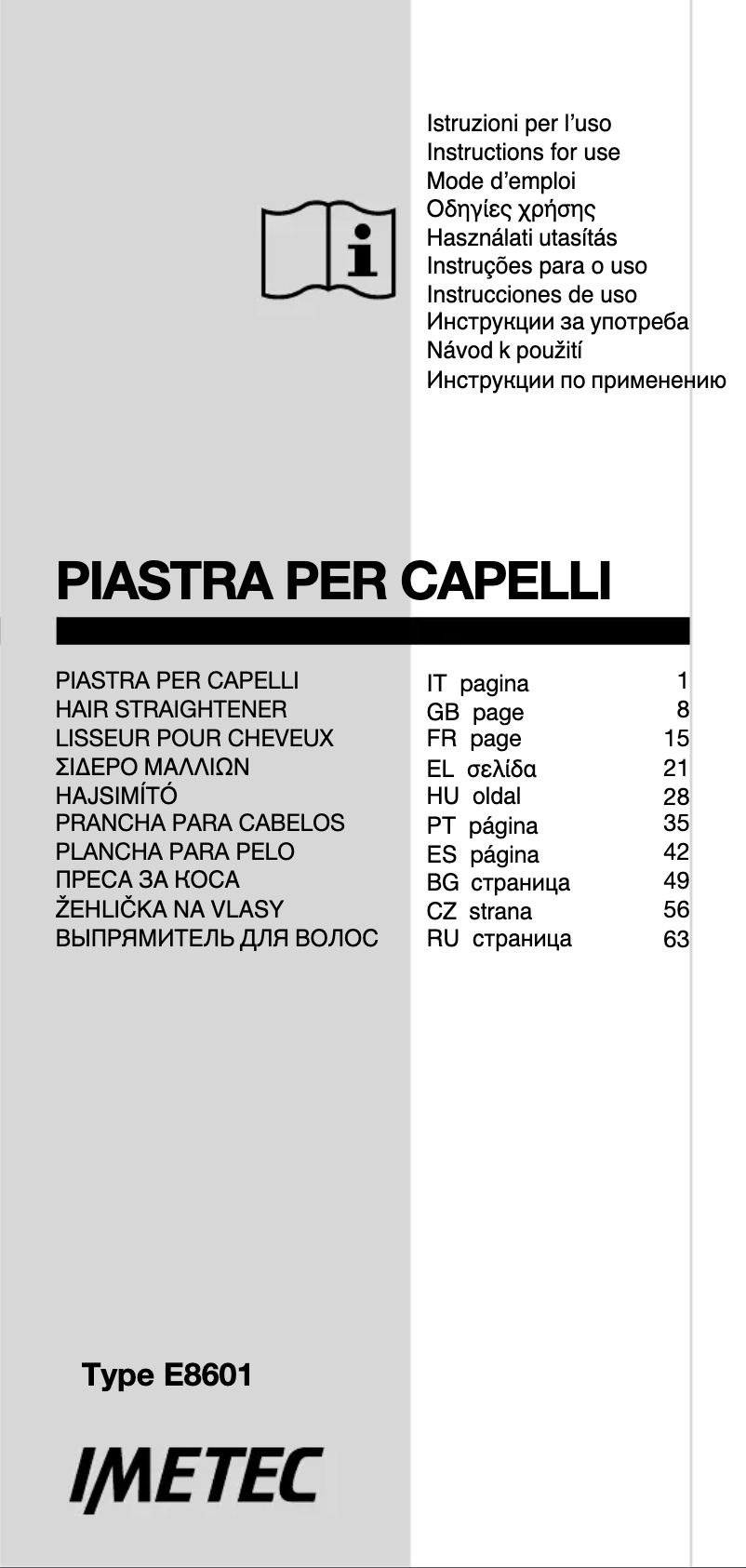 Page 1 de la notice Manuel utilisateur Imetec B30 50