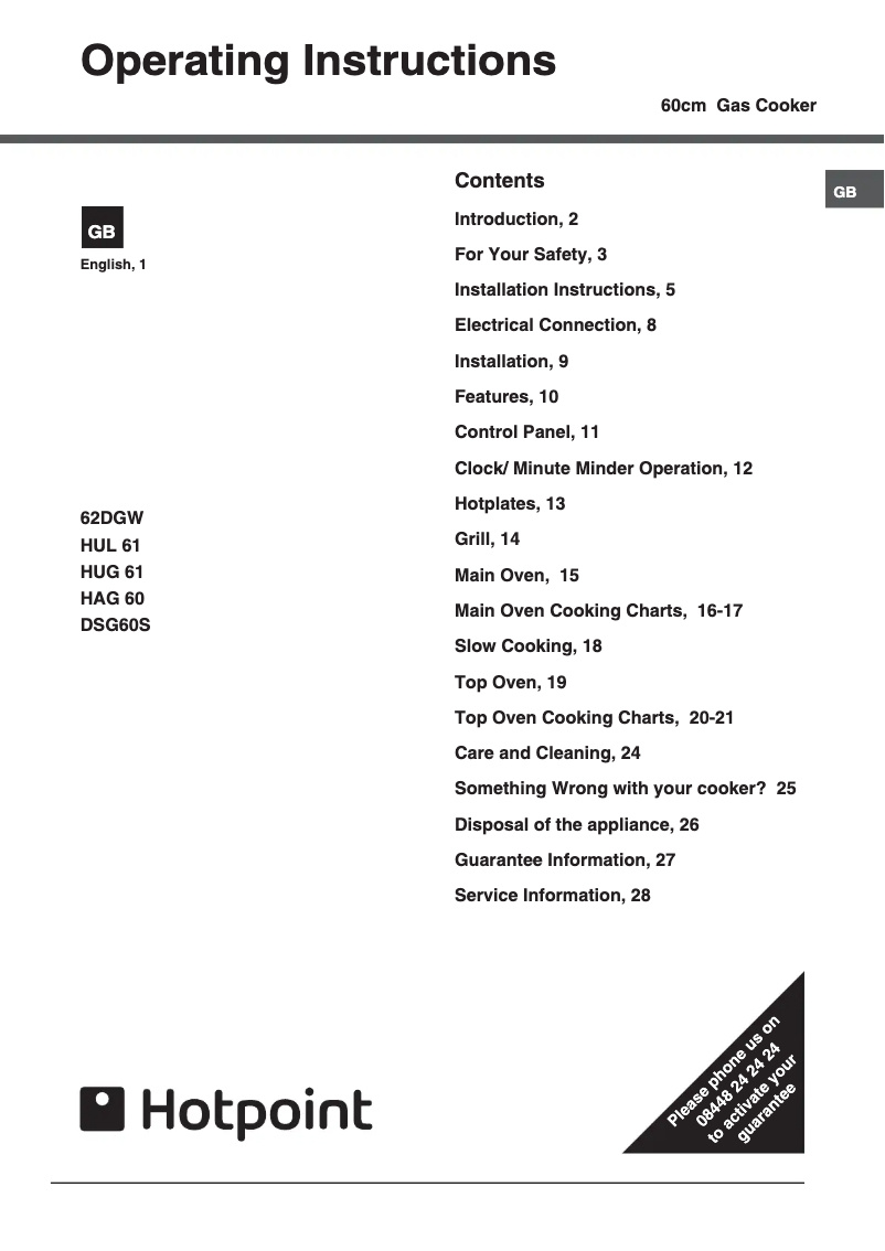 Imagen de la primera página del manual del dispositivo HUG61K