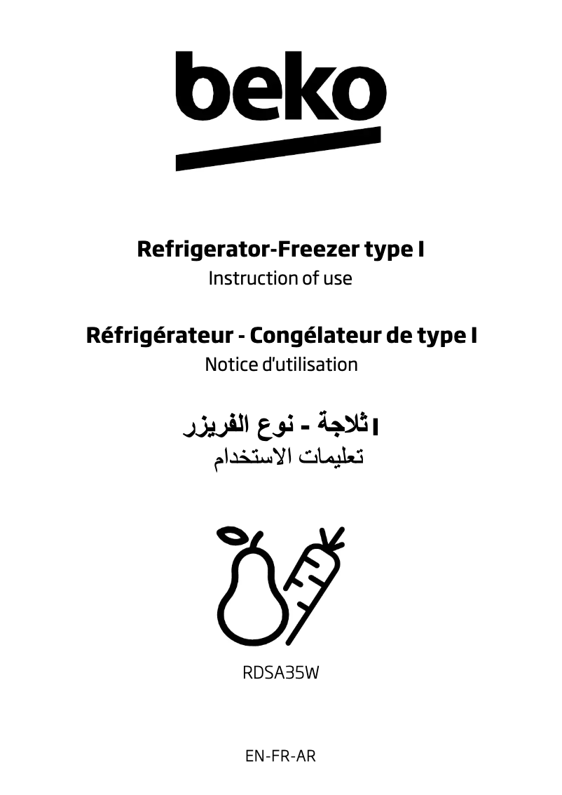 Image de la première page du manuel de l'appareil RDSA35W