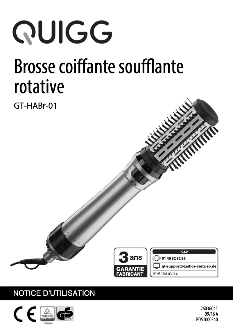 Page 1 de la notice Manuel utilisateur Quigg GT-HABr-01