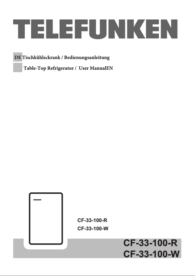 Page 1 de la notice Manuel utilisateur Telefunken CF-33-100-R